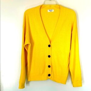 Zenana yellow / gold cotton cardigan sweater, size M